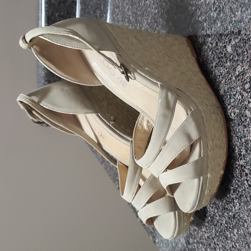 Aldo Cream Wedge Sandals